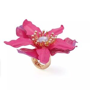 Betsey Johnson Hothouse Bloom Stretch Cocktail Ring New